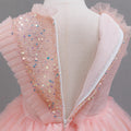 Wholesale manufacturer of girls' formal dresses & performance costumes - mid-length sequin-embellished birthday flower girl dresses - ready to ship