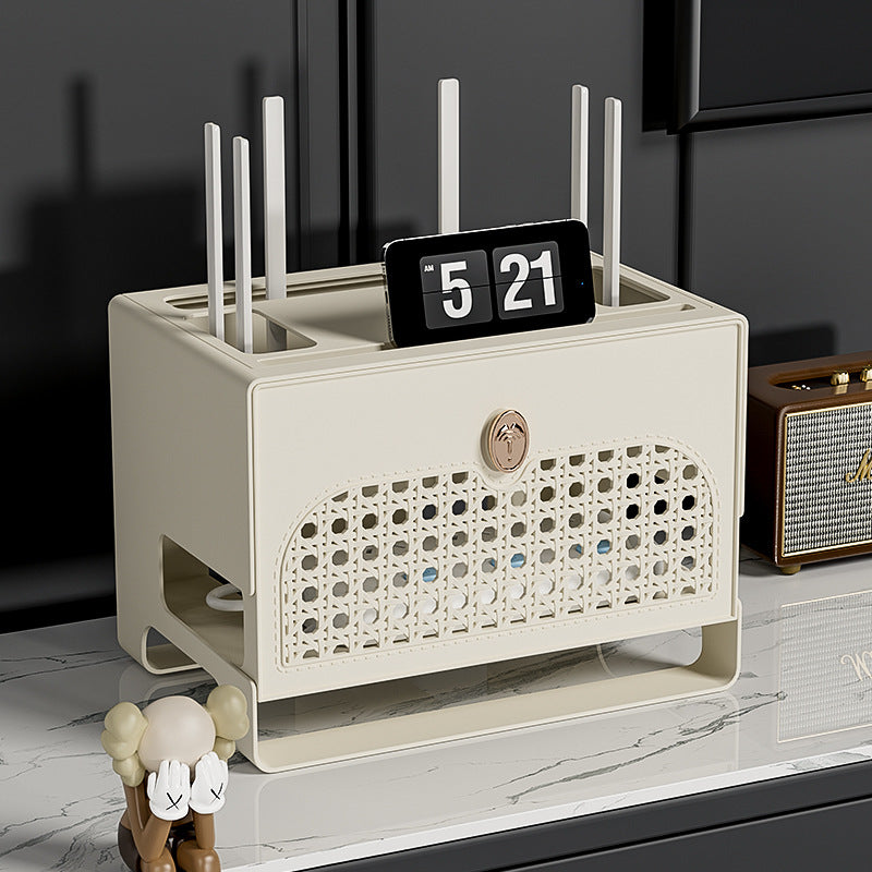 wifi router storage box home TV set-top box shelf socket wireless light cat wire sorting and placement