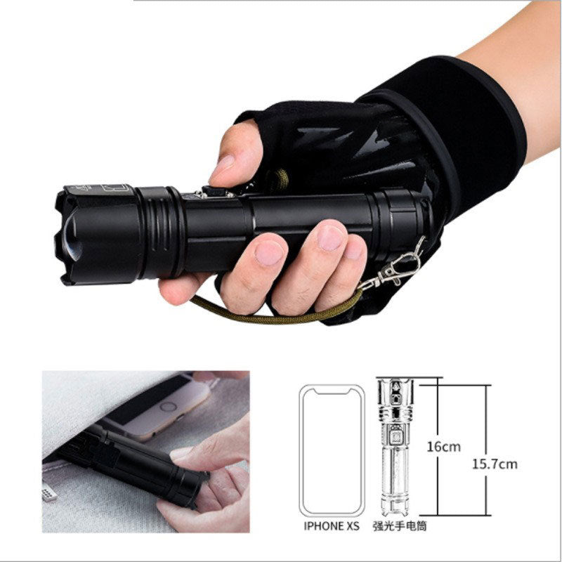 Cross-border special P70 flashlight super bright led aluminum alloy zoom electric display flashlight outdoor multi-function flashlight