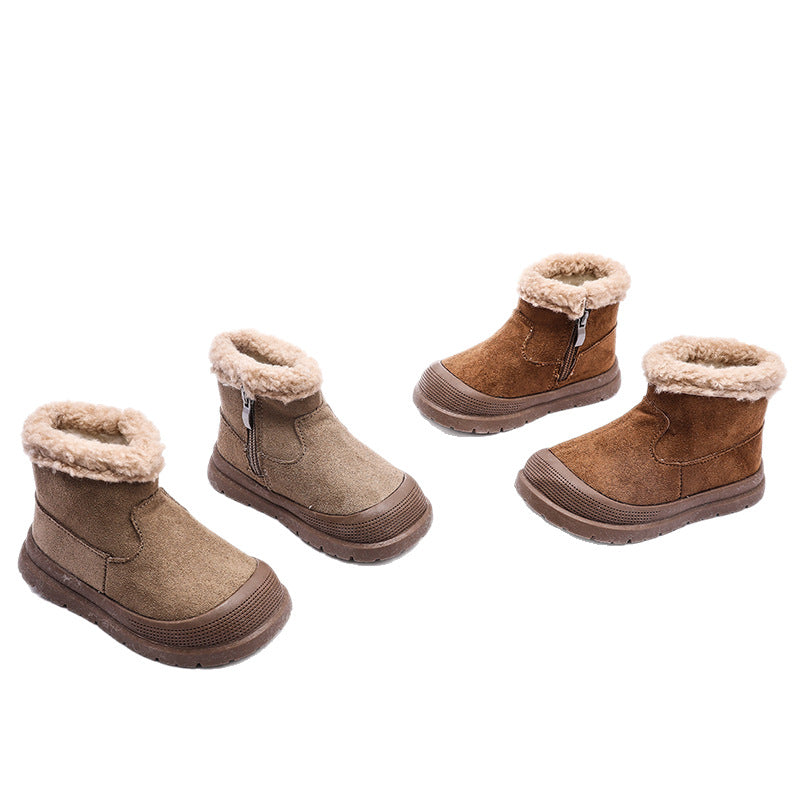 Kids' snow boots: boys'  winter cotton shoes, outdoor wear, baby winter shoes, girls' boots, toddler fleece-lined shoes