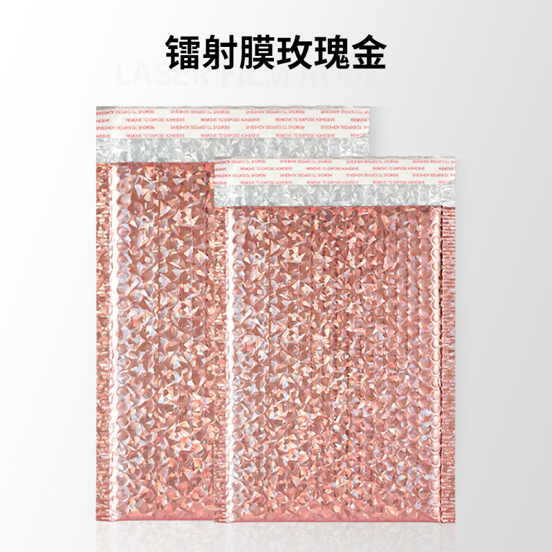 Aluminized film bubble envelope bag Thickened self-adhesive foam bag Spot gold and silver laser bubble bag Manufacturer wholesale
