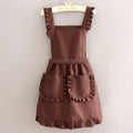 66 workwear overalls with lace-trimmed hem - pure coffee