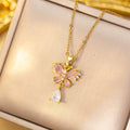 [copper inlaid with zirconium] cross-border new non-fading tassel flower necklace for women, fashionable and versatile, accessible luxury sweater chain jewelry