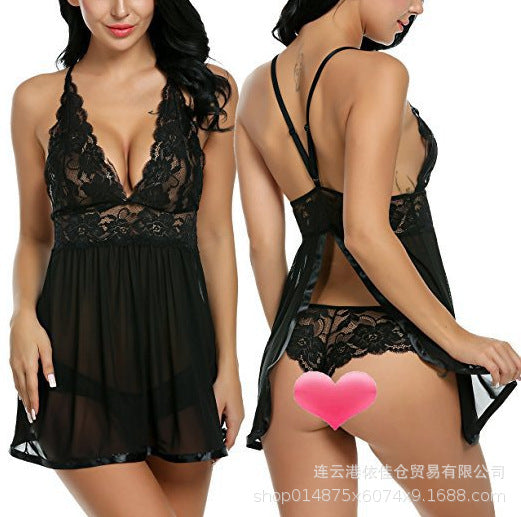 European and american new women's lingerie set - export v-neck camisole lace uniform temptation nightclub sexy sleepwear