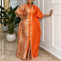 New party african dress gown - color block jacquard satin design robe bubudress