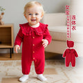 Baby romper autumn long sleeve new breathable newborn clothes red long sleeve class a full month baby outfit