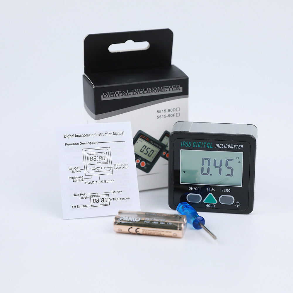 New IP65 digital display inclinometer, inclinometer, angle measuring instrument, strong dipping angle box, new product wholesale