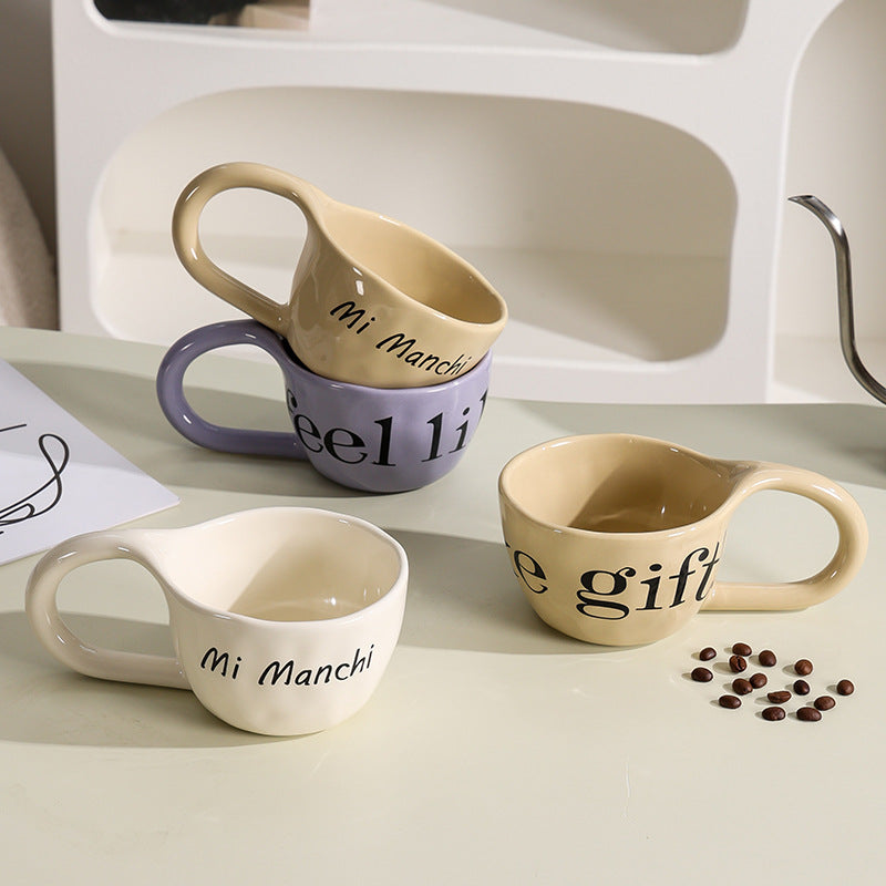 Simple stylish ceramic drinking cup office afternoon tea good-looking milk coffee cup breakfast cup stylish good-looking
