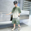Boys' summer outfit set: new  styles for mid-to-large children - lightweight, short-sleeved, stylish summer clothes for boys, perfect for making a statement