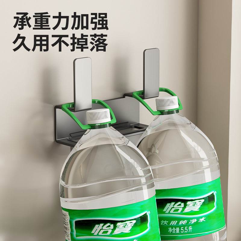 Pot lid rack, kitchen non-punching gun gray, wall-mounted with drain tray, cutting board, cutting board, household kitchen utensils storage rack