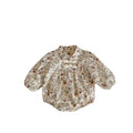 Newborn infant spring autum baby girl floral jumpsuit cheongsam harem triangular bag butt clothes full month crawling clothes trendy