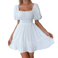 european and american women's clothing  summer  new sweet & chic office-ready backless mini dress