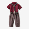 Kids' summer outfit set: new fashionable two-piece short-sleeve overalls for boys - perfect for hosts, choir performances, and special occasions