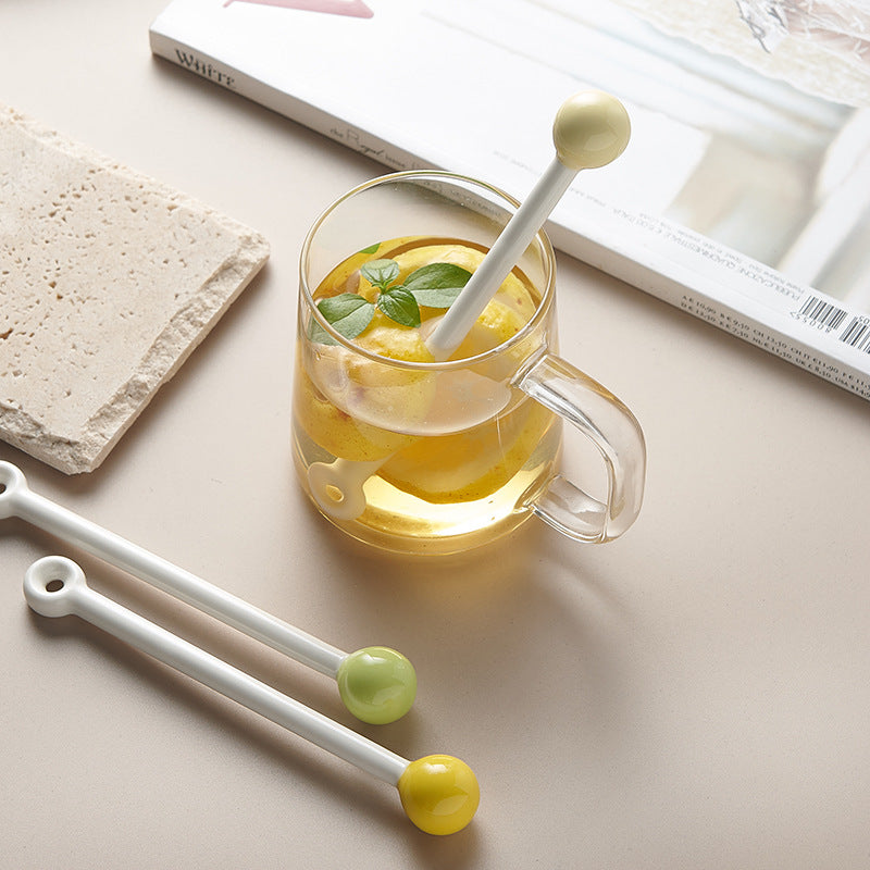 New macaron color milk powder mixing stick, high-value ceramic milk stirrer, multi-purpose mixing rod, underglaze color, milk powder stirrer