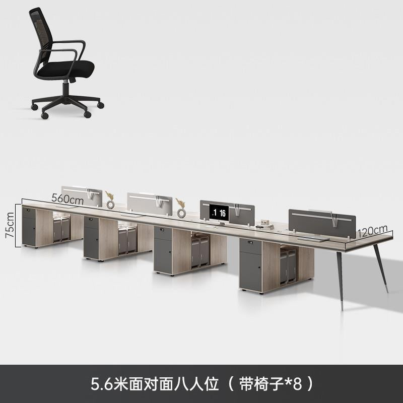 Staff office desk and chair combination casual modern double four-person seat staff table six-person slot screen office table