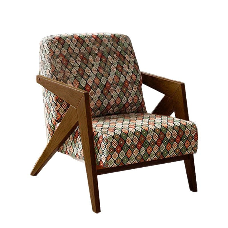 Single sofa chair popular richard solid wood lazy sofa milk tea shop coffee shop table and chair combination b&b sofa