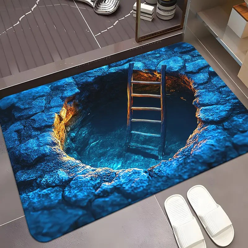 3d visual trap floor mat bathroom absorbent mat non-slip foot mat entrance door mat entrance door mat