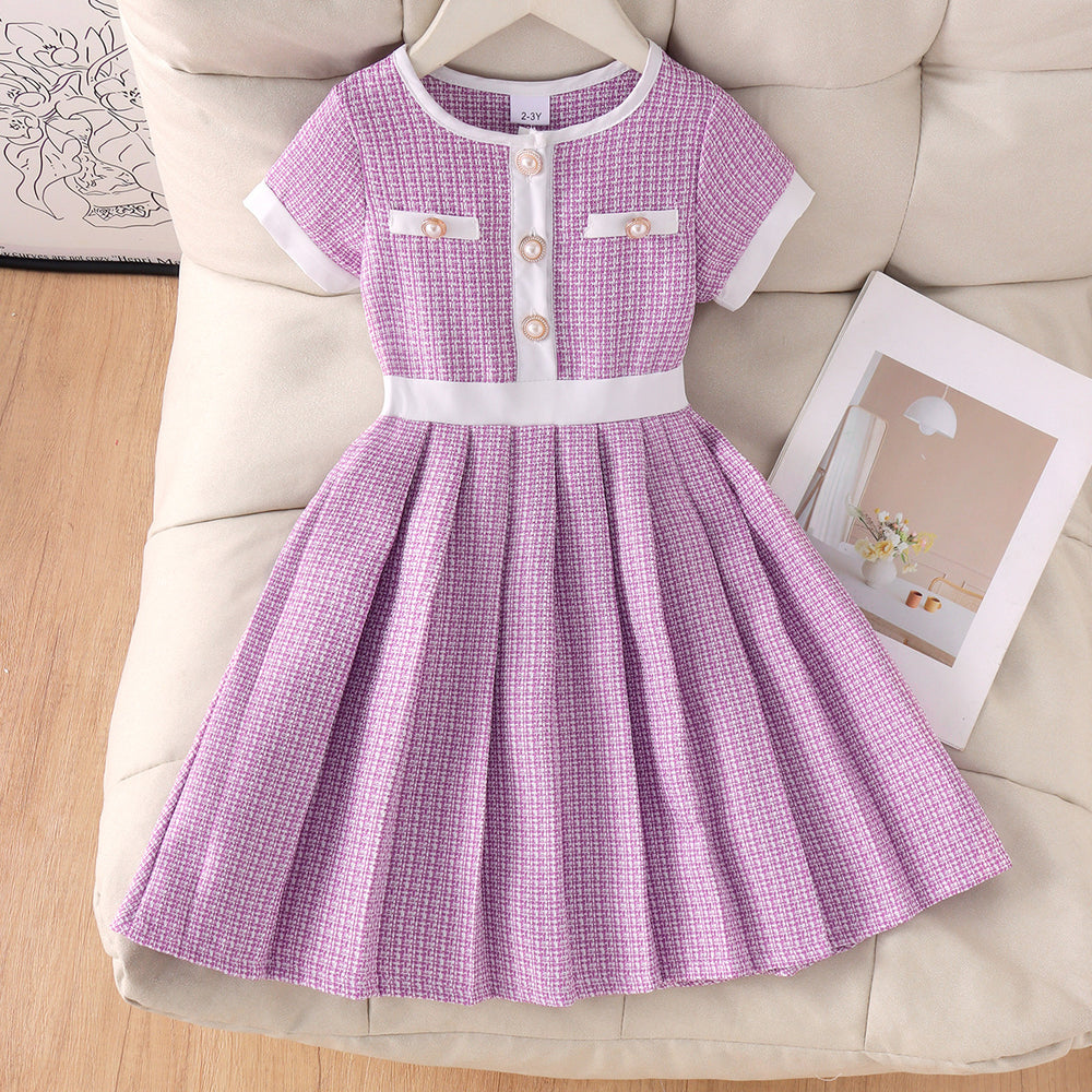 Baby clothing kids set children outfit yellow short-sleeved dress children's clothing