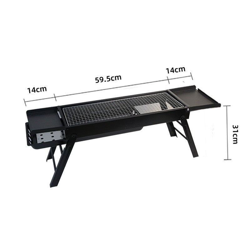 Bbq grill charcoal pull-out carbon tank foldable stove bbq camping picnic bbq rack outdoor bbq grill