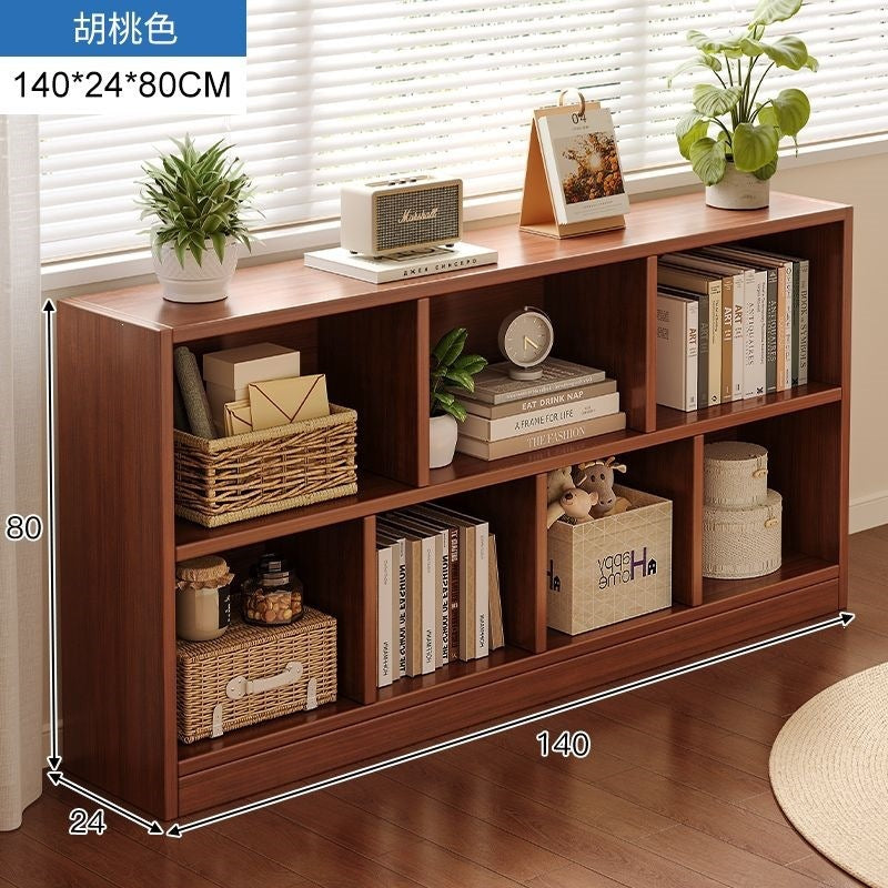 Bookshelf storage rack simple floor-standing wall-mounted storage cabinet rental house multi-layer living room for home bedroom small bookcase