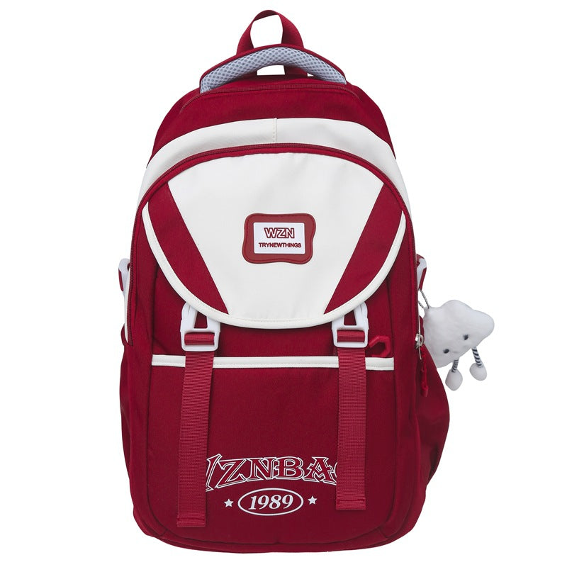 School bag for girls, junior high school students, middle school students, large capacity, versatile burden reduction, fashion trend, high school college students, backpack