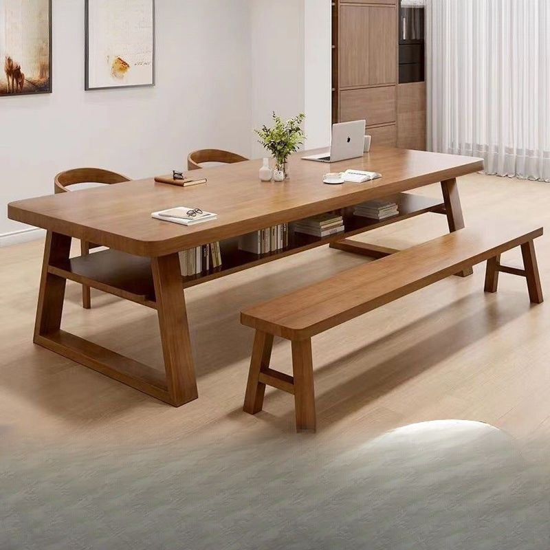 Double-layer desk, two-tier large desk, living room double study desk, minimalist home computer desk, reading desk, workstation