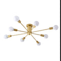 wholesale creative bedroom multi-head ceiling lamp scandinaviancasual iron art dining room living room study golden ceiling lamp