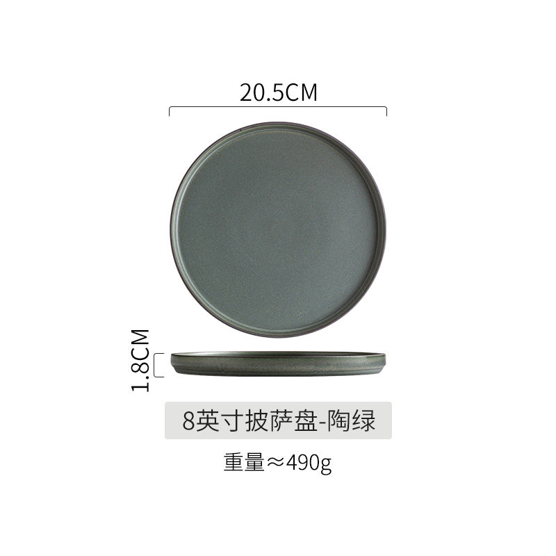 Kiln-turned-steak plate, creative western food plate, steak plate, commercial catering plate, for home ceramic dish plate