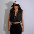 source factory autumnew arrivalfashionfashionpure color stand collar sleeveless zipper cotton clothing women's vest