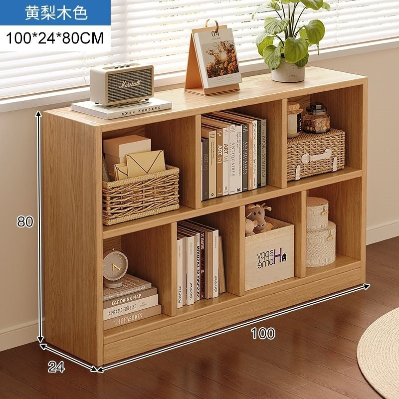 Bookshelf storage rack simple floor-standing wall-mounted storage cabinet rental house multi-layer living room for home bedroom small bookcase