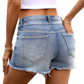 foreign trade new arrival   fashiontrendy ripped stretch denim shorts washed hot pants street