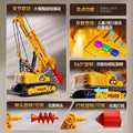 Kids large pile driver excavator engineering vehicle rotate adjustable artificial drilling machine light music boy toy