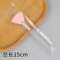 Transparent rod pink bristle fan brush