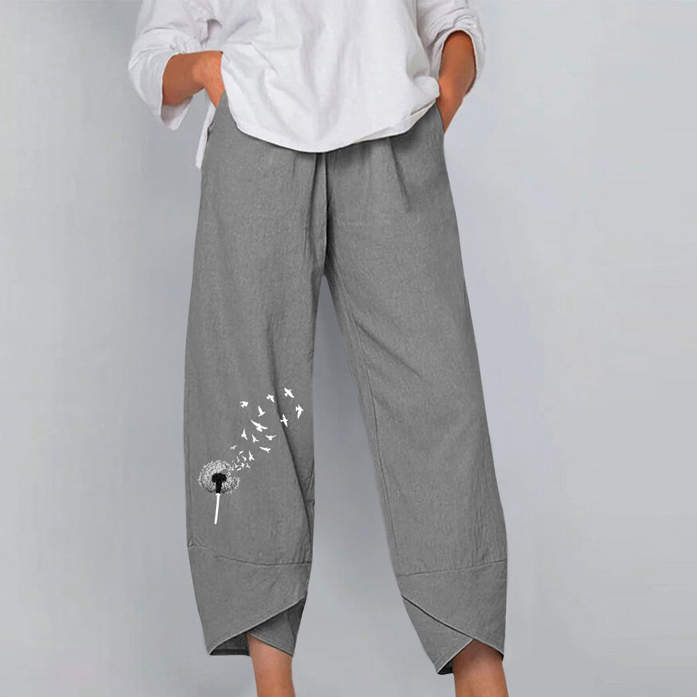 factory direct spring/summer new arrivals: women's elastic waist cotton linen loose casual pants/homewear pants for export