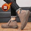 Men's 2025 winter fleece-lined, thickened suede high-top cotton shoes, warm northeast snow boots