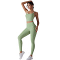 new arrival cross-back sports bra yoga suit high waist nude pants running fitness two-piece set