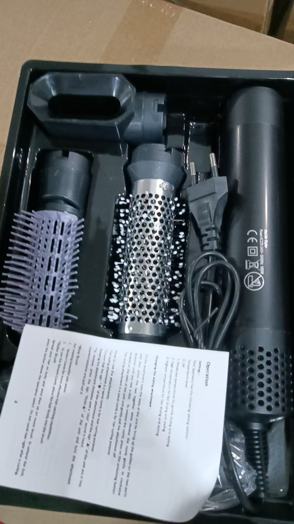 Amazon cross-border curling iron five-in-one hot air comb hair dryer comb curling iron straight hair comb hair dryer automatic hair suction
