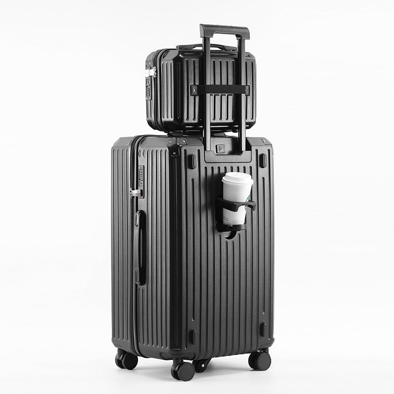New large-capacity suitcase, high-value women's 28-inch trolley case, 24-inch suitcase bag, five-wheel password case, leather case.