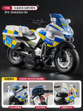 Alloy motorcycle toy for boys, racing simulation motorcycle model, iron horse police car, children's pull-back toy car gift