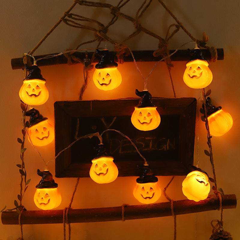 Cross-border wholesale Halloween led light string usb courtyard decoration pumpkin lamp indoor festive atmosphere string light battery box