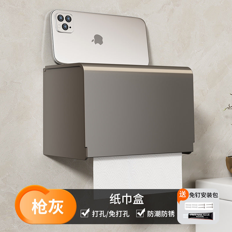 Cream Wind Bathroom Toilet Toilet Tissue Box No Punching Shelf Toilet Paper Holder Roll Paper Carton Tissue Holder