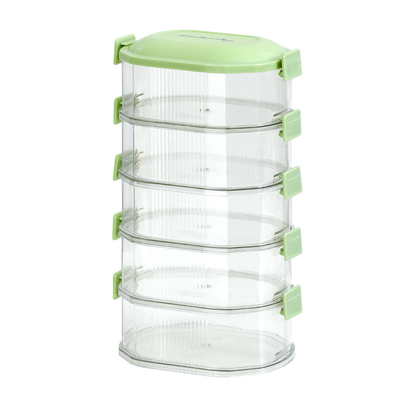 Kitchen spice organizer, stackable food storage containers for scallions, ginger, and garlic, food-grade spice dispenser
