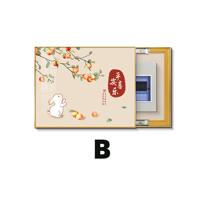 Nordic meter box decorative painting, no punching distribution box, electric switch box shielding hanging God of Wealth switch box, meter box mural