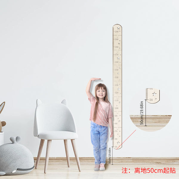 MB167 Nordic style  splicing wooden board height ruler children's room height props wall sticker baby height measurement