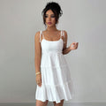 French women's summer new dress european and american cross-border  short skirt cake skirt elegant tie-up suspender skirt