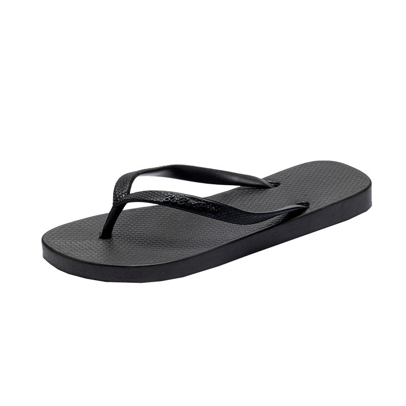 Black flip-flops women's summer outwear flip-flops non-slip beach shoes casual plywood one-leg flip-flops wholesale