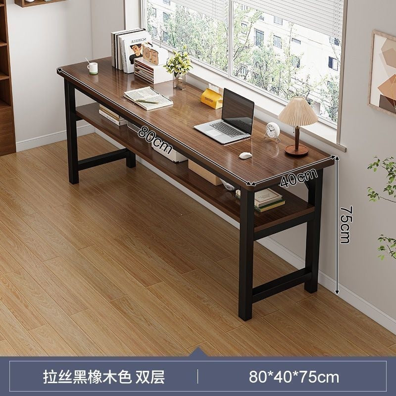 Double long desk student for home bedroom study writing desk rental house wall-mounted rectangular office computer desk