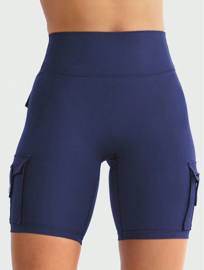 Yeoreo same style nylon brushed sports yoga cycling half length pants flap pocket pants training butt lift brushed yoga shorts