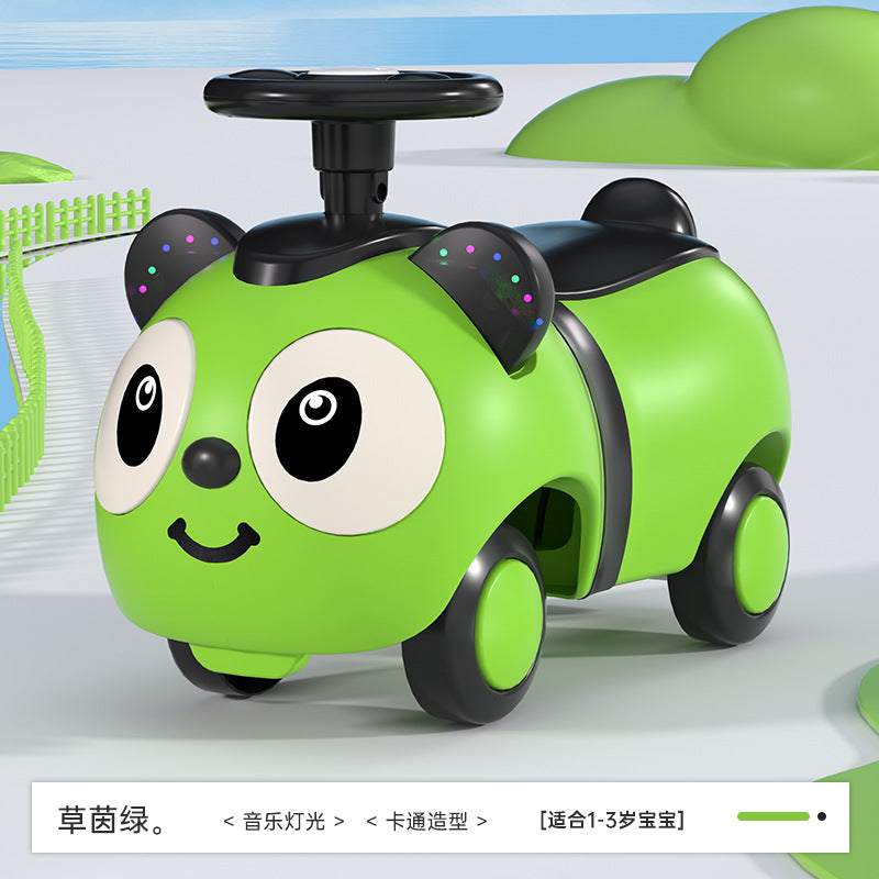 New children's panda yo-yo car baby four-wheel scooter 1-5 years old children's toy car twist car peanut car