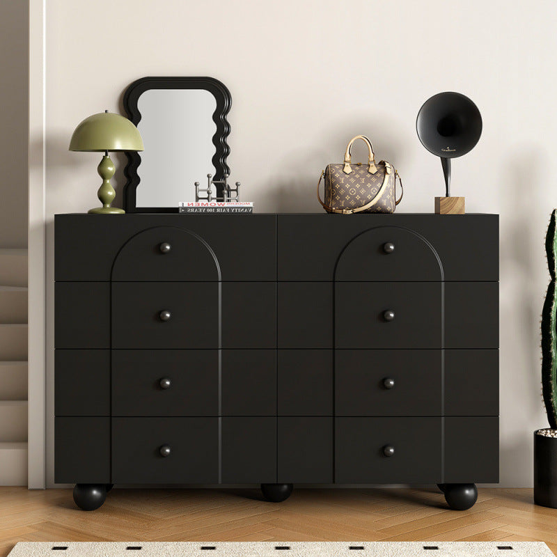 Solid wood bedroom nightstand with multiple drawers, storage cabinet, living room side table, small apartment rental unit organizer